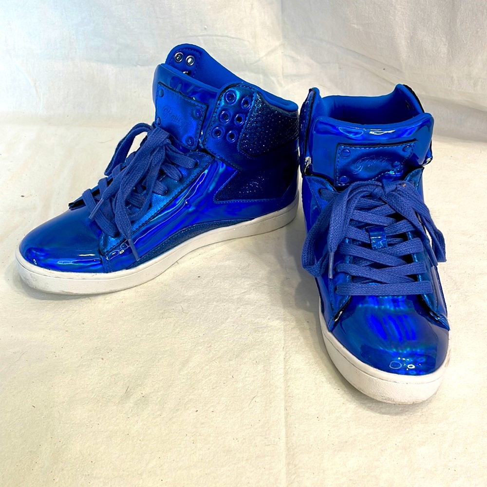 Royal Blue pastry High Top Sneaker Dance Glitter Rave Iridescent Shoe